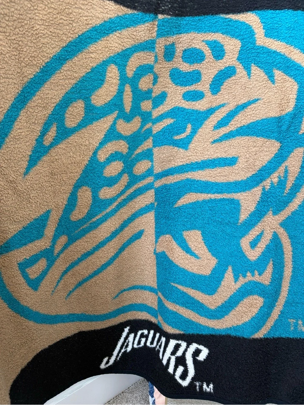 Vintage Jacksonville Jaguars NFL Throw Blanket - Teal & Gold